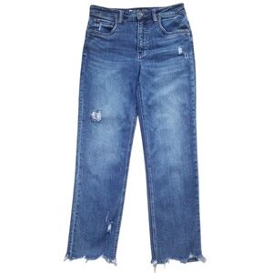 Kut from the Kloth Women's Elizabeth Fab Ab High Rise Straight Crop Jeans 6 Long